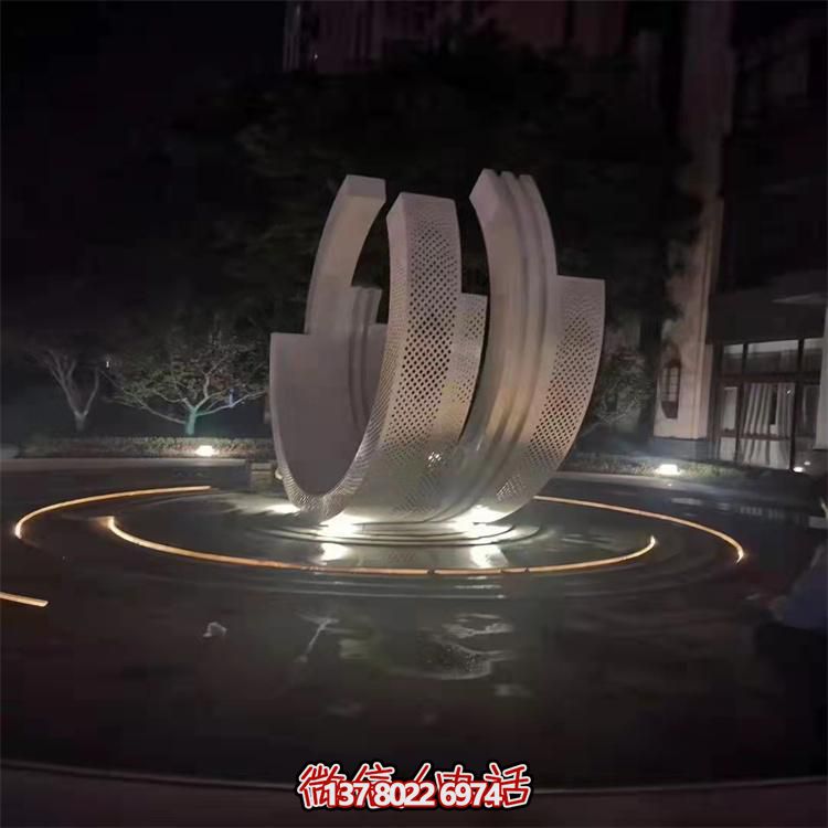 不銹鋼噴泉雕塑裝飾擺件，點綴售樓小區的美麗
