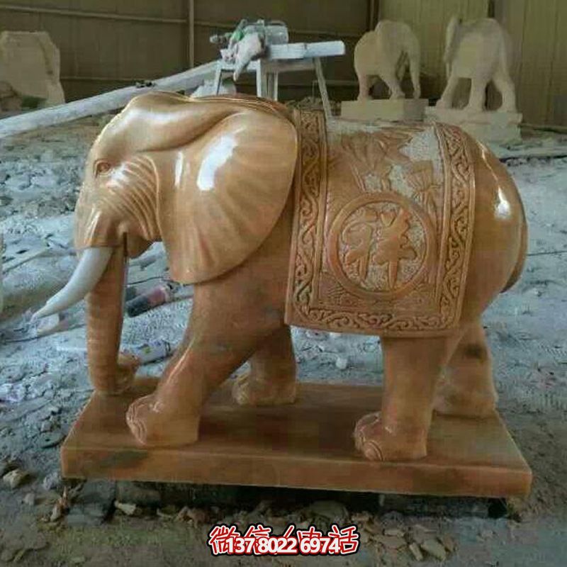 室內裝飾藝術品——紅色晚霞大象石雕景觀擺件 室內裝飾藝術品——紅色晚霞大象石雕景觀擺件