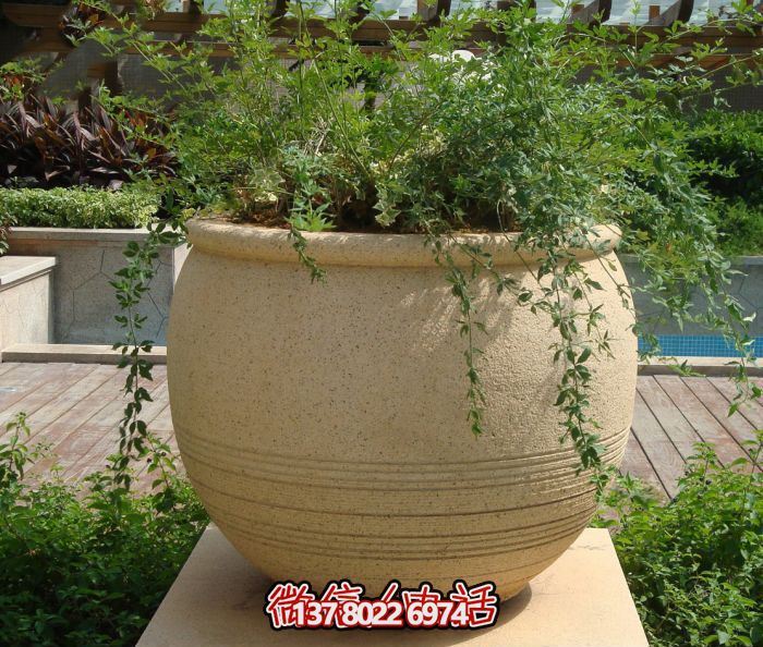 小區(qū)景觀大理石石雕花盆雕塑 小區(qū)景觀大理石石雕花盆雕塑