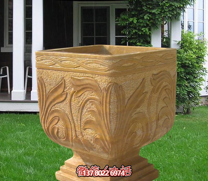 晚霞紅雕刻戶外景觀花盆雕塑 晚霞紅雕刻戶外景觀花盆雕塑